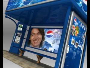 bus stop shelter pepsi brand 3D Model