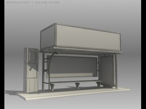 bus stop shelter pepsi brand Modelo 3D