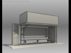 bus stop shelter pepsi brand 3D Model