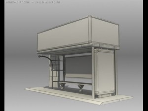 bus stop shelter pepsi brand Modelo 3D