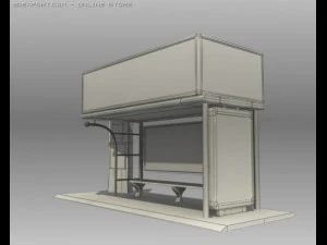 bus stop shelter pepsi brand 3D Model