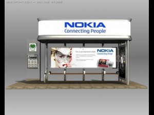 bus stop shelter nokia brand 3D 模型