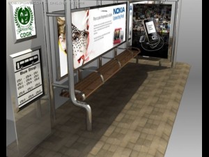 bus stop shelter nokia brand 3D 模型