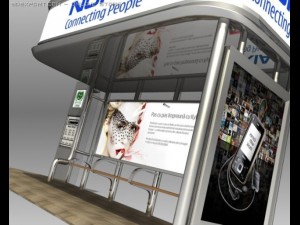 bus stop shelter nokia brand 3D 模型