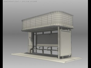 bus stop shelter nokia brand 3D 模型