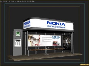 bus stop shelter nokia brand 3D 模型