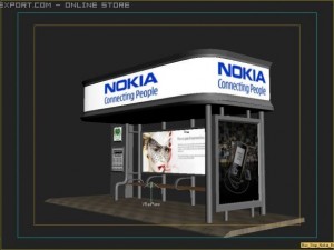 bus stop shelter nokia brand 3D 模型