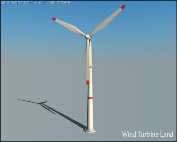 wind turbine 3D 模型 .c4d .max .obj .3ds .fbx .stl .blend 
