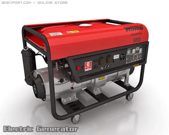 electric generator 3D Model .c4d .max .obj .3ds .fbx .stl .blend