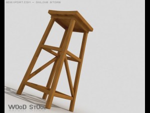 wood stool 3D Model