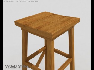 wood stool 3D Model