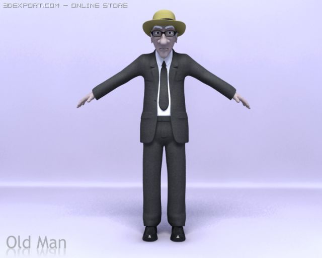 old man 3Dモデル .c4d .max .obj .3ds .fbx .stl .blend 