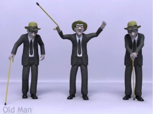 old man rig 3D Model