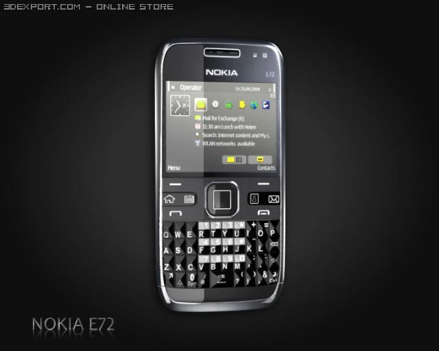 nokia e72 3D Model .c4d .max .obj .3ds .fbx .stl .blend 