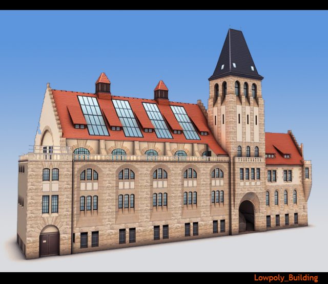 lowpoly city building 3D Model .c4d .max .obj .3ds .fbx .stl .blend