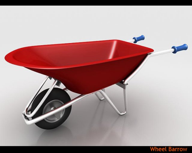 wheel barrow 3D मॉडल .c4d .max .obj .3ds .fbx .stl .blend