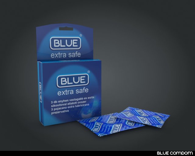 blue condom Model 3D .c4d .max .obj .3ds .fbx .stl .blend 