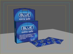 blue condom Model 3D