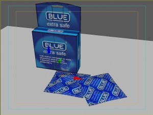 blue condom Model 3D