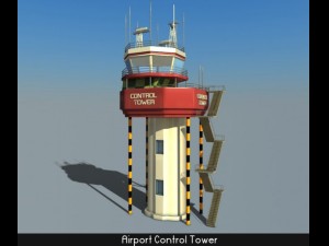 airport control tower 3D 模型