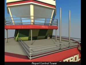 airport control tower 3D 모델