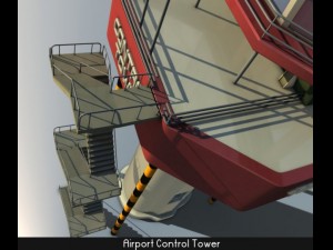 airport control tower 3D 모델
