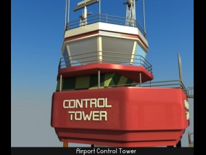 airport control tower 3D 모델
