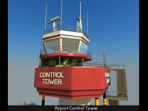 airport control tower 3D 모델