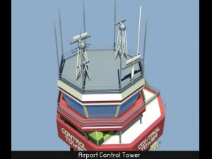 airport control tower 3D 모델
