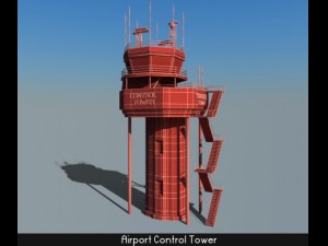 airport control tower 3D 모델