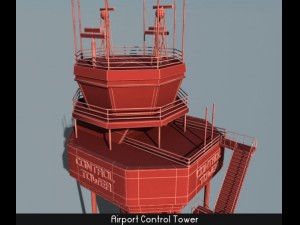 airport control tower 3D 모델
