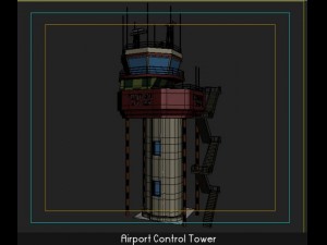 airport control tower 3D 모델