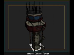 airport control tower 3D 모델