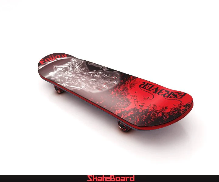 skate board 3D Model .c4d .max .obj .3ds .fbx .stl .blend 