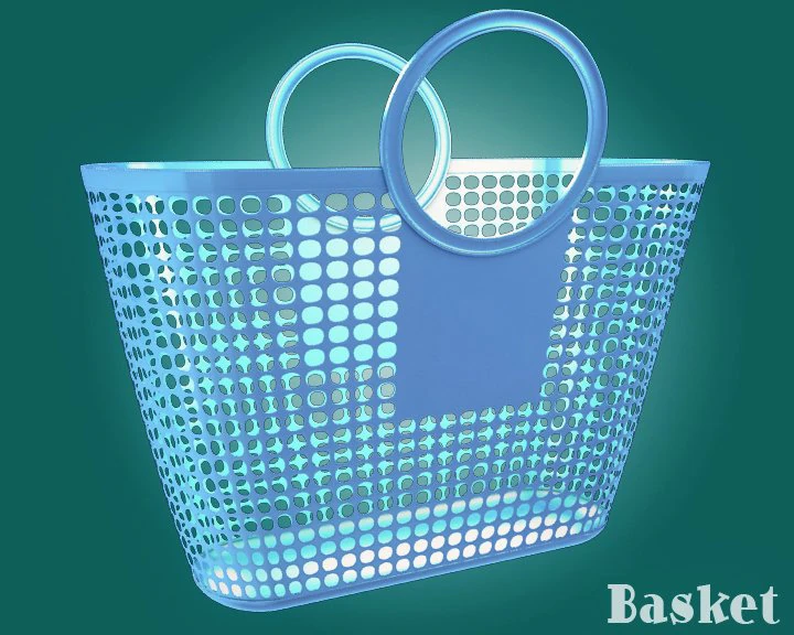 plastic basket 3D Model .c4d .max .obj .3ds .fbx .stl .blend 