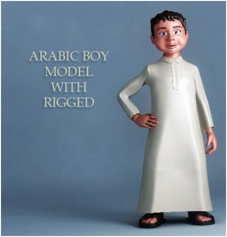 arabic boy Modelo 3D .c4d .max .obj .3ds .fbx .stl .blend 