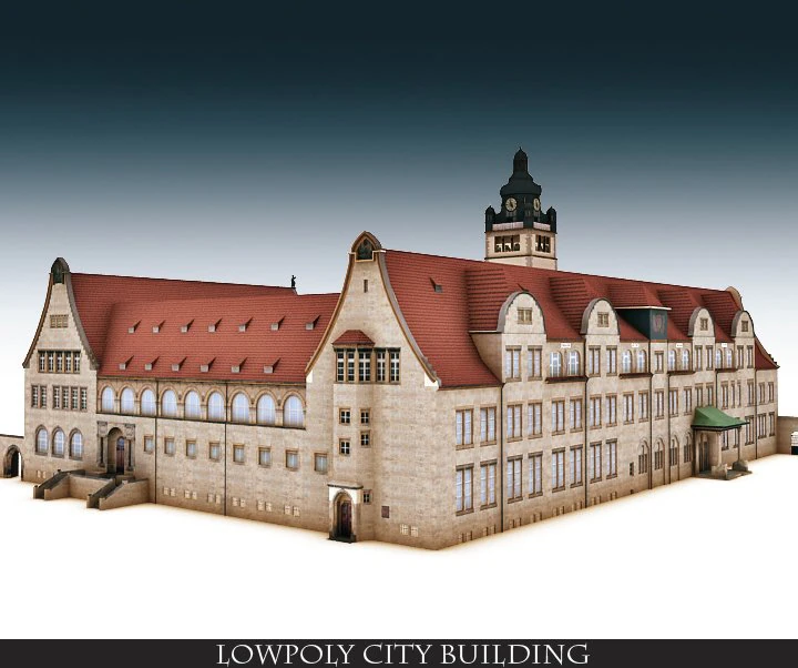 lowpoly  old  building 3D Model .c4d .max .obj .3ds .fbx .stl .blend 
