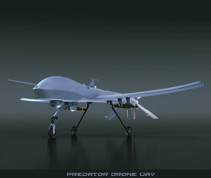 predator drone uav 3D Model .c4d .max .obj .3ds .fbx .stl .blend 