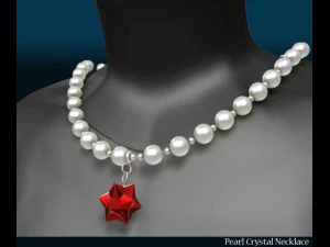 진주 크리스탈 목걸이 3D 모델