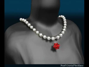 pearl crystal necklace 3D Model