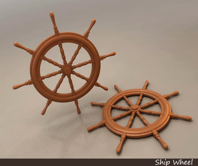 ship wheel Model 3D .c4d .max .obj .3ds .fbx .stl .blend 