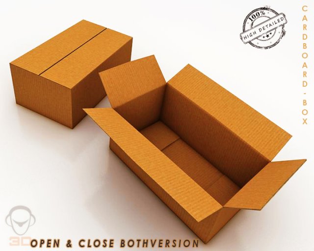 cardboard box 3D Model .c4d .max .obj .3ds .fbx .stl .blend 