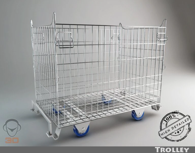 trolley 3D Model .c4d .max .obj .3ds .fbx .stl .blend 