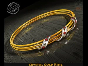kristal altın y&uuml;z&uuml;k 3D Model