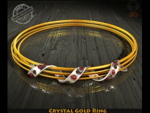 crystal gold ring 3D Model
