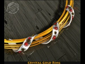crystal gold ring 3D Model