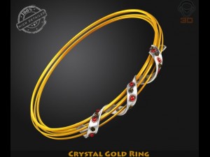 crystal gold ring 3D Model
