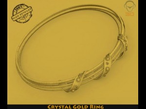 crystal gold ring 3D Model