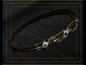 crystal gold ring 3D Model