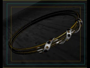 crystal gold ring 3D Model